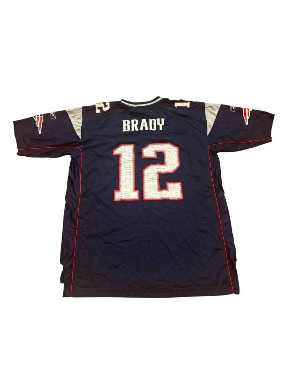 Reebok New England Patriots Tom Brady #12 Blue NFL Football Jersey Men's 2XL